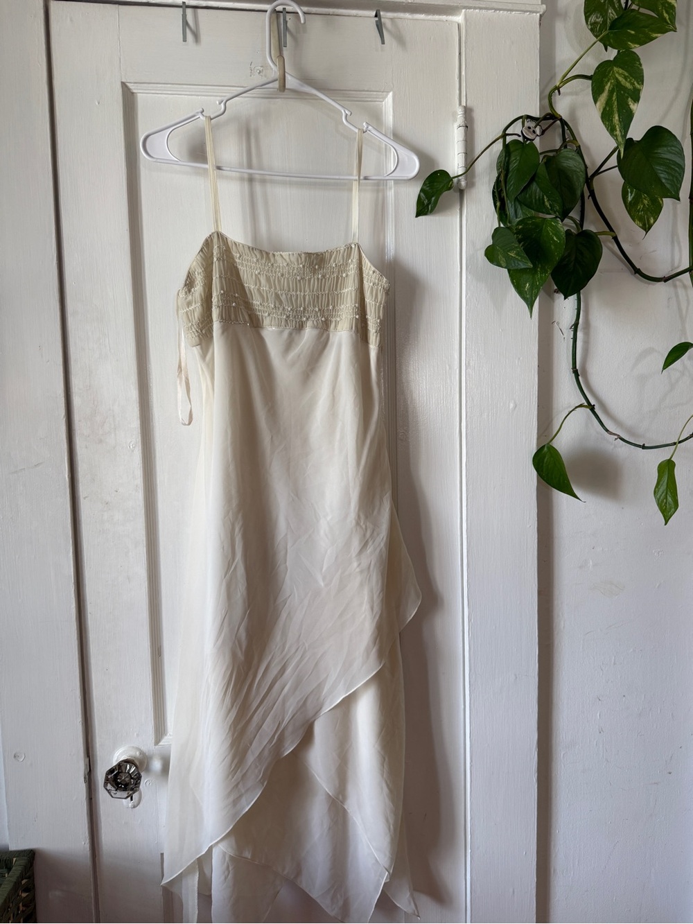 Elegant Cream Layered Slip Dress EVA BLUE size 10